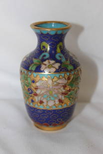 A Chinese Cloisonne Vase: 3 1/8" tall