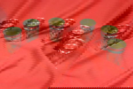 Lot Of 6 Sterling Shot Glass Cups: Marked sterling - each cup 23.1 grams
