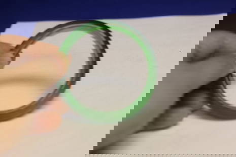Good Translucent Jadeite Bangle Bracelet: inside diameter= 2 1/4"