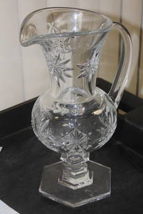 Decorative Lead Crystal Pitcher: 12 3/4" tall