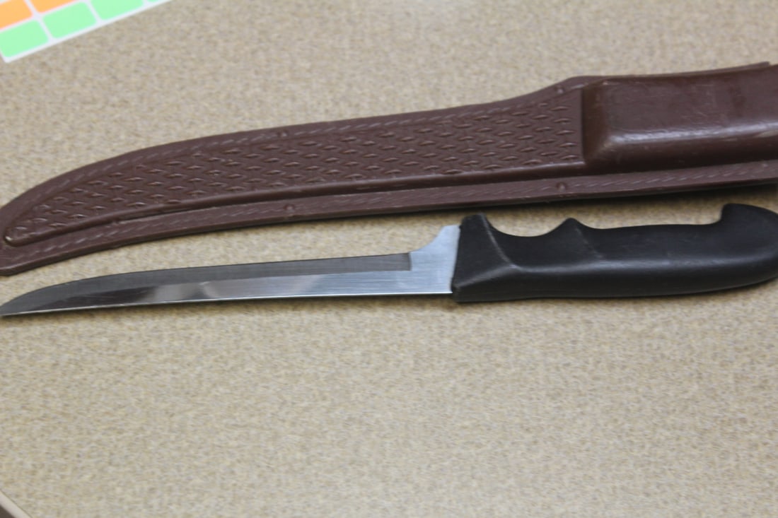 Japan Royal Household Filet Knife: with plastic holder - overall= 14" long