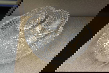 Cut Glass Bowl: American Brilliant Cut glass period - approximately 8 3/8 inches in diameter