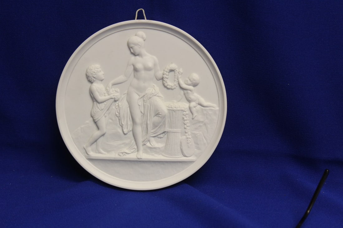 A B&G Royal Copenhagen Bisque Plaque: 5 3/4" in diameter