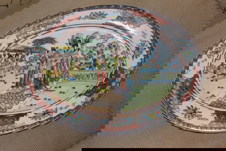 Chinese Rose Medallion Oval Platter: 14" across
