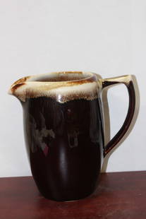 A Pfaltz Craft Stoneware Jug: drip glazed - 7 3/8" tall