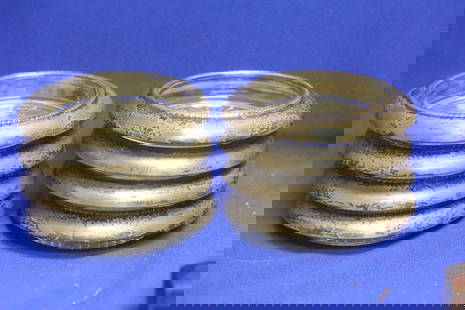 Set of 8 Sterling Rim Coasters: 4" in diameter