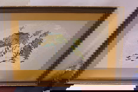 A Framed Print or Watercolour: overall= 19 3/4" x 13 1/2"