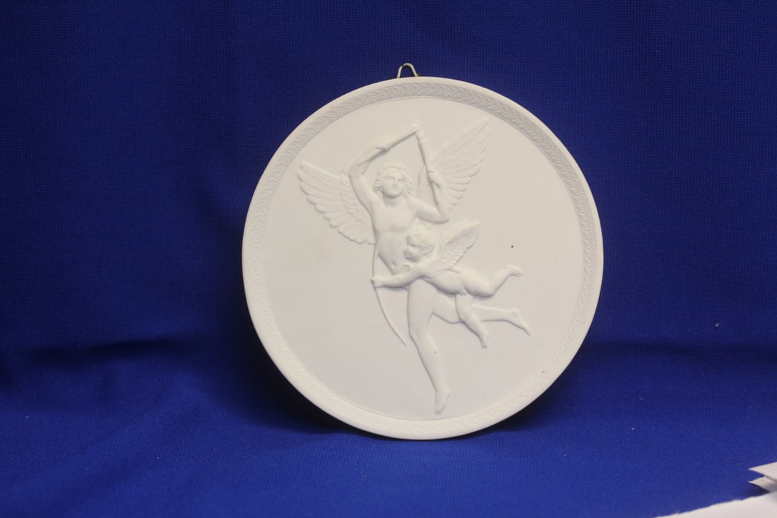 A B&G Royal Copenhagen Bisque Plaque: 5 3/8" in diameter