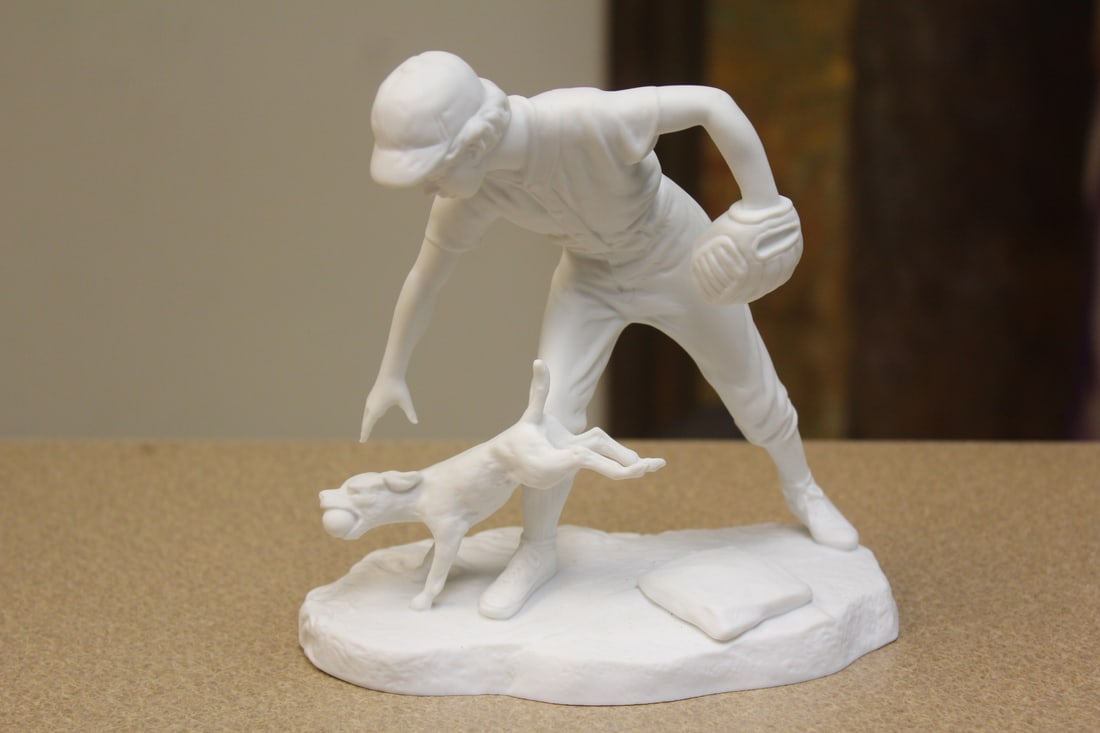 Norman Rockwell Franklin Mint Bisque Figurine: "Time Out" - 5 7/8" across