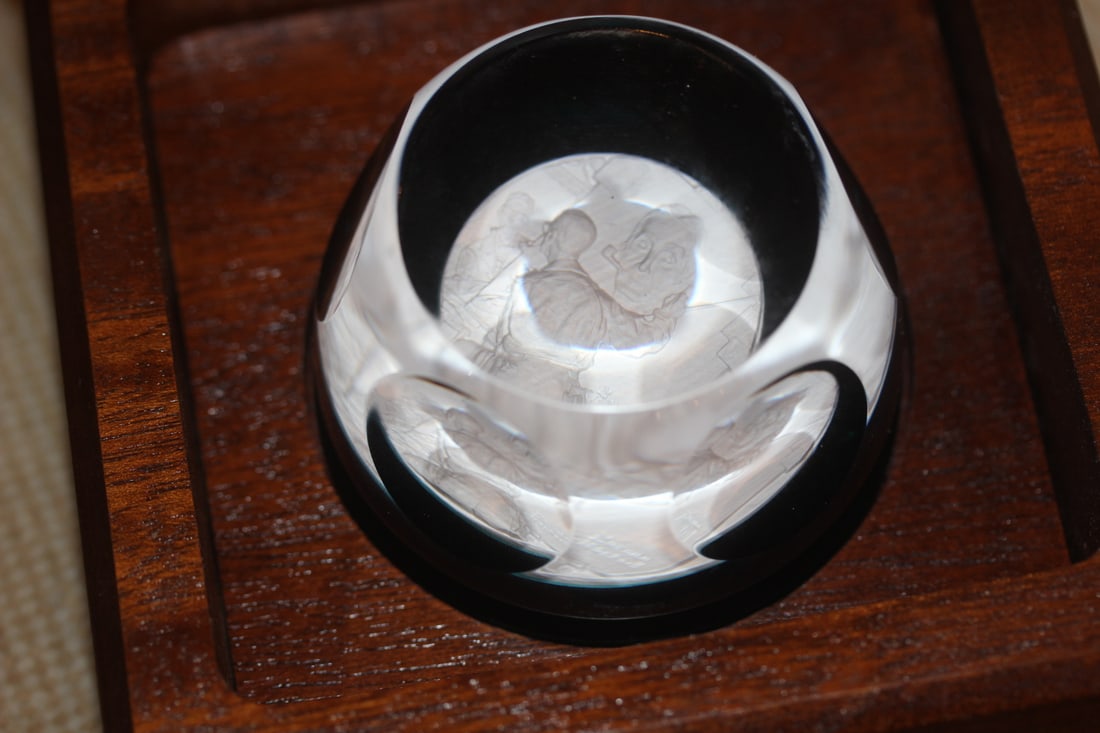Signed Norman Rockwell Triple Paperweight: boxed
