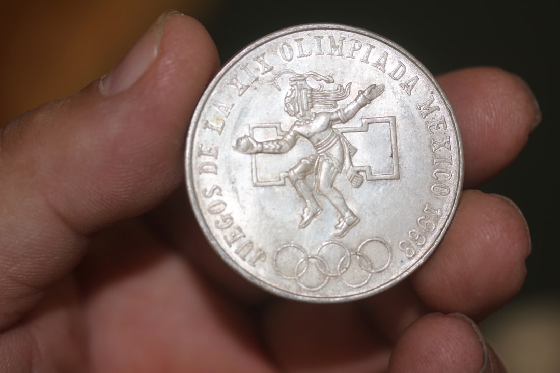 1968 Mexico Olympic 25 Pesos: 72% silver