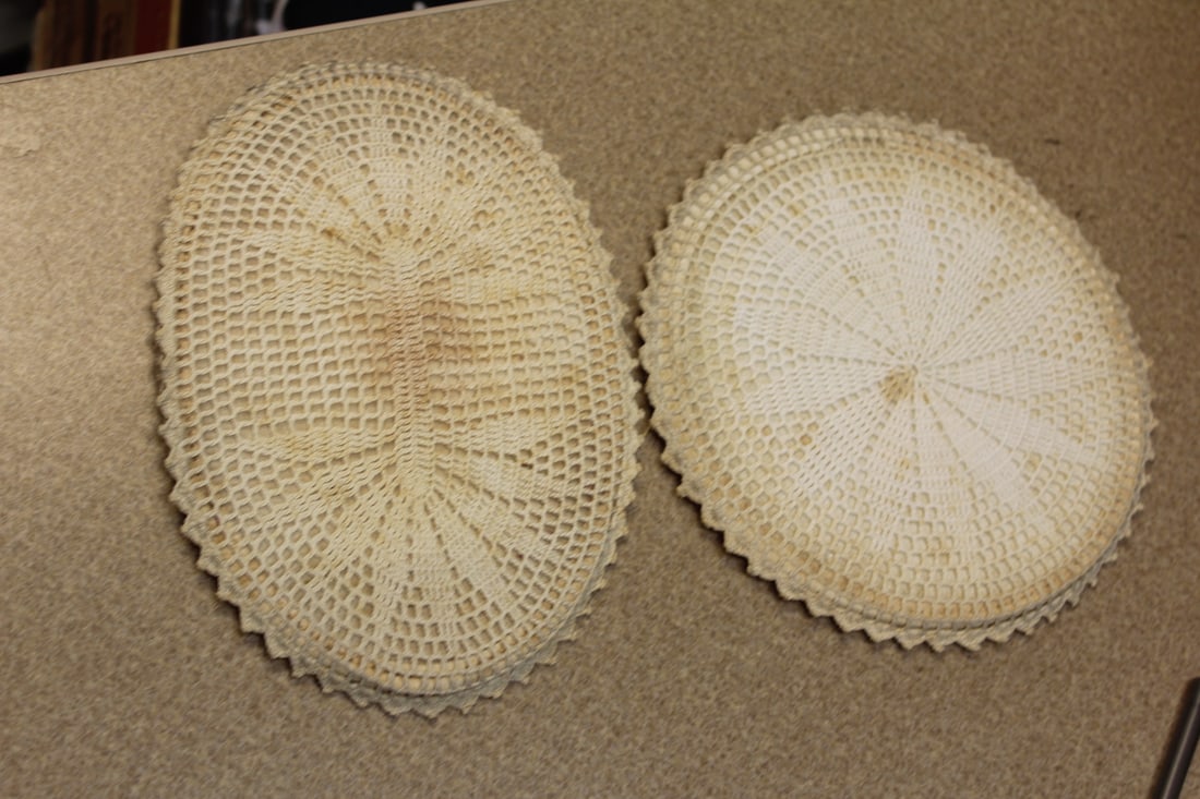 Two Vintage Cloth Trivet: as shown