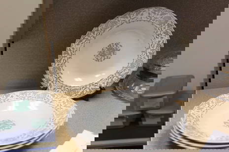 Set of 4 Cresswell Soup Bowls: Creswell Ironstone, England - 9" in diameter