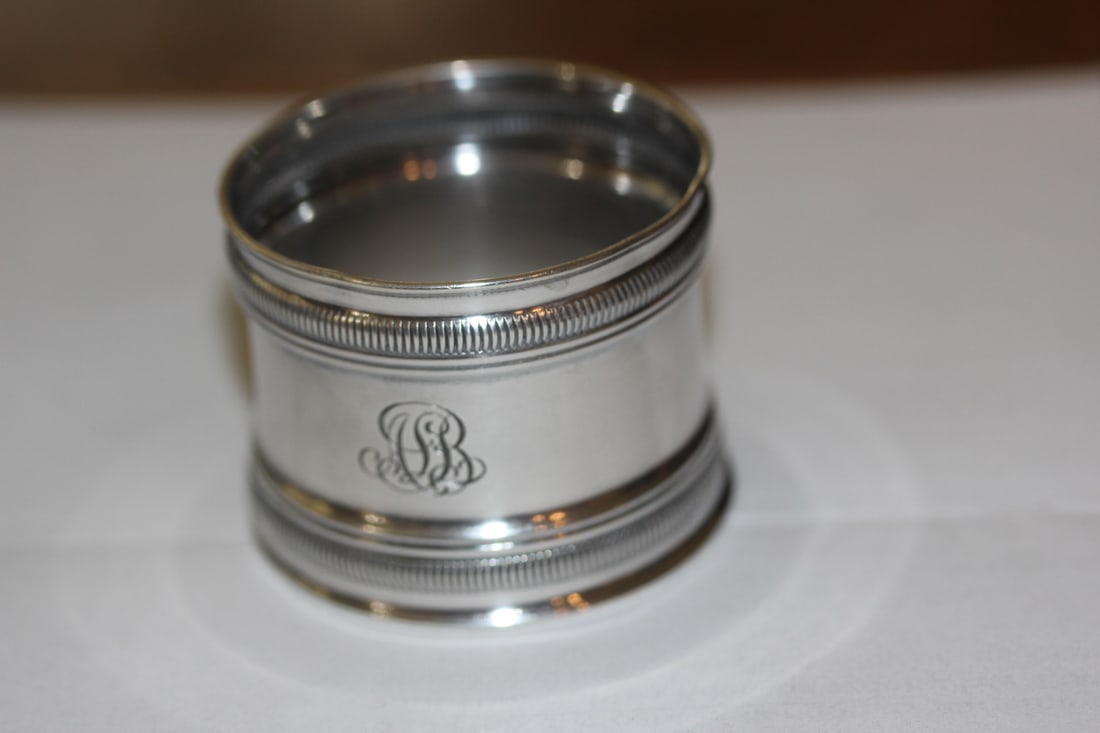 Single Sterling Silver Napkin Ring: as shown on photos