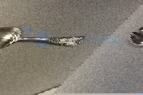 Enamel Ice Cream Spoon: victorian - please note: monogrammed - 5" long