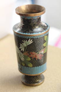 Antique Chinese Cloisonne Vase: early 20th century - 6 1/2" tall - please check images for conditioning