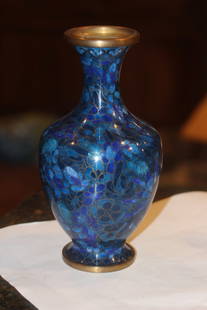 Chinese Cloisonne Vase: 8 1/4" tall