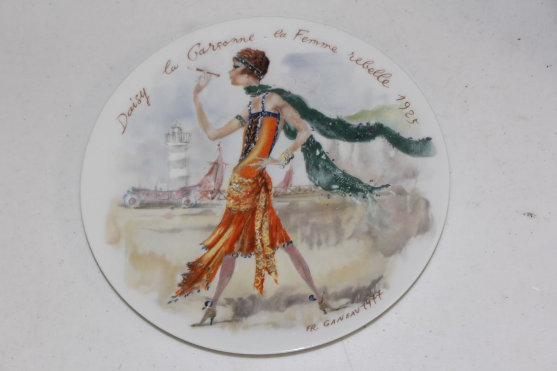 Limoges Women Fashion Collector's Plate: Henri Darceau - 8 3/8" in diameter
