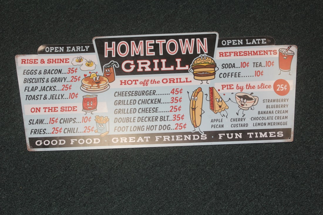 Hamburger Sign / Menu Sign: 28" x 12"