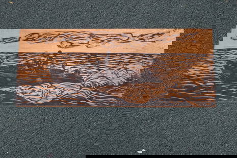 A Carved Wood Panel: 21 1/2" x 8 3/4"