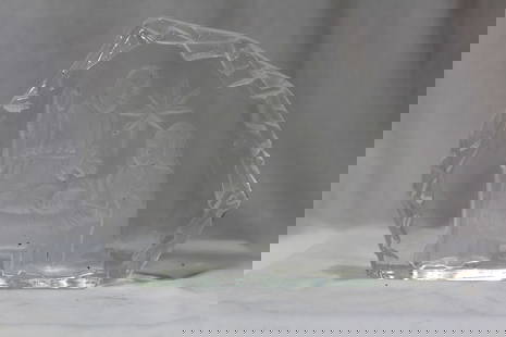 A Glass Plaque: 7 1/8" wide