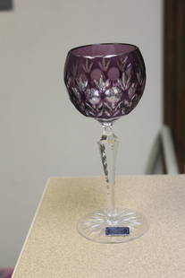 Godinger Cut Glass Goblet: 8 inches tall
