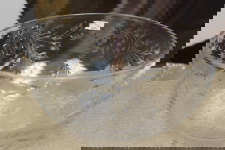 Large Center Bowl: clear cut glass - 9 5/8" in diameter