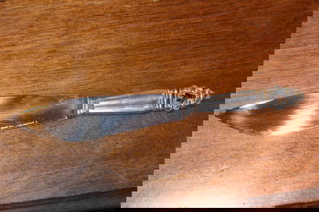Georg Jensen Servin Knife: Georg Jensen, Denmark - sterling handle cake serving knife - acorn pattern - 10 1/2" long