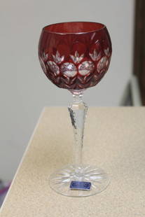 Godinger Cut Glass Goblet: 8 inches tall