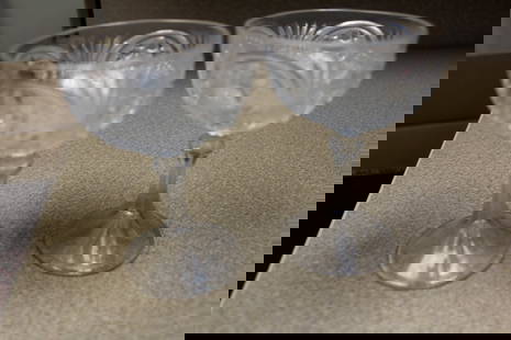 Set of 2 Pressed Glass Goblets: 5" tall