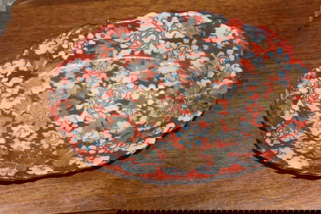 Antique Kutani Floral Oval Bowl: Japanese - early 20th century - 9 1/2" across