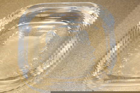 Marked "Serves" France Crystal Ashtray: 6 3/8" square