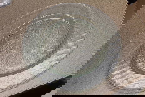 Green Depression Glass Plate: 9 3/4" in diameter
