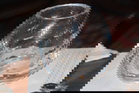 Signed Christofle Crystal Bowl: 6 1/4" tall