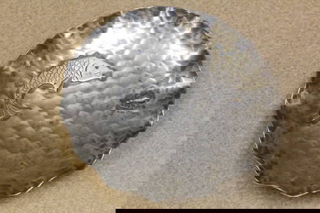 Pairpoint Fish and Fly Plate: hand forged - 6" in diameter