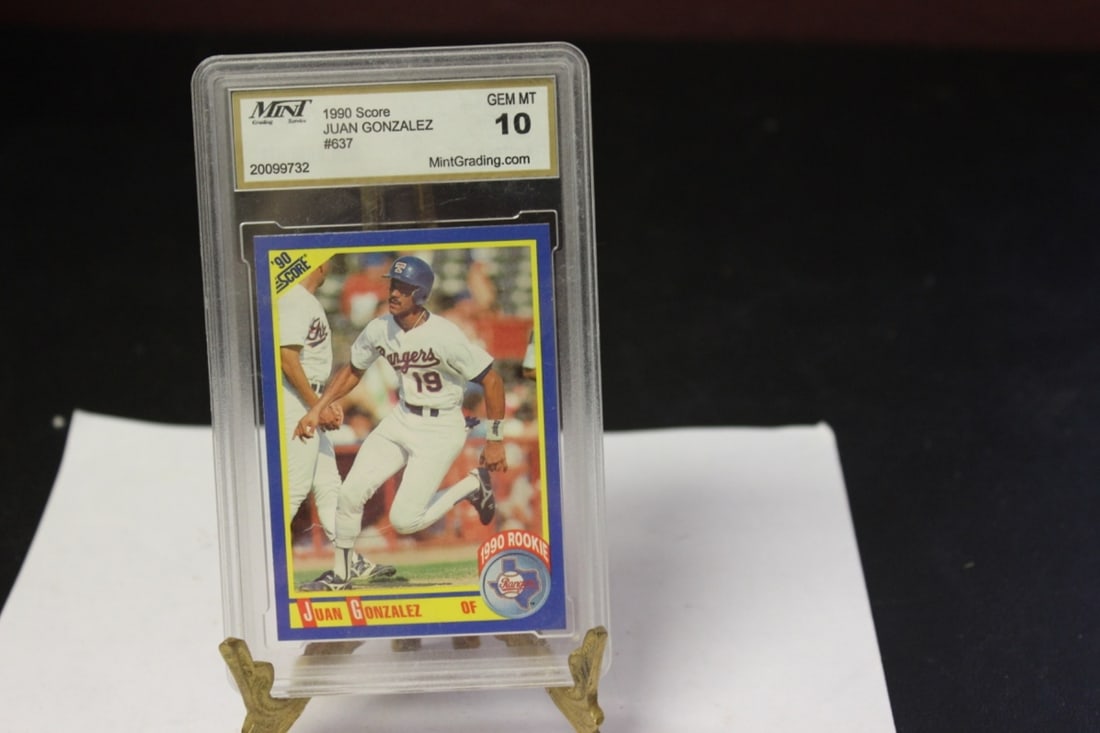 A Graded Juan Gonzalez 1990 Rookie Card: As shown on photos