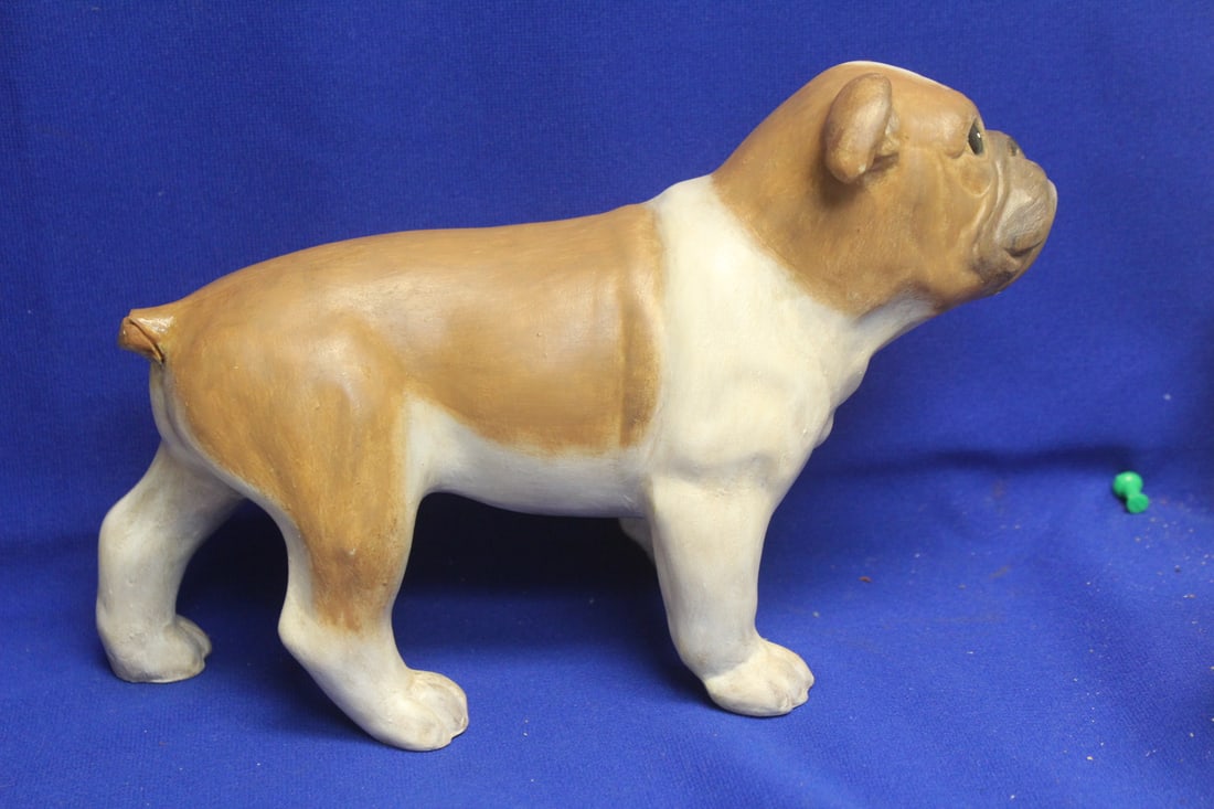 Large Ceramic Bulldog: 9 3/8" across - unmarked