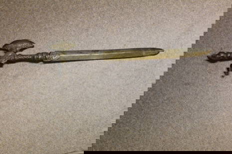 Vintage Brass /Bronze Letter Opener: 6 1/4" long