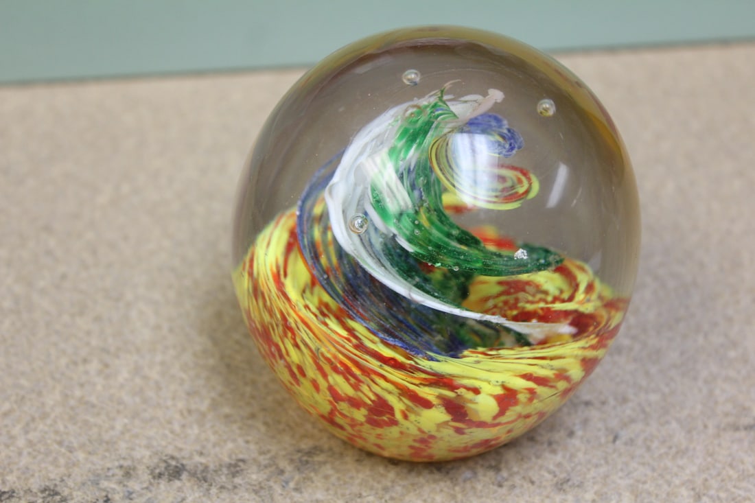 Art Glass Paperweight: 3 1/2" tall