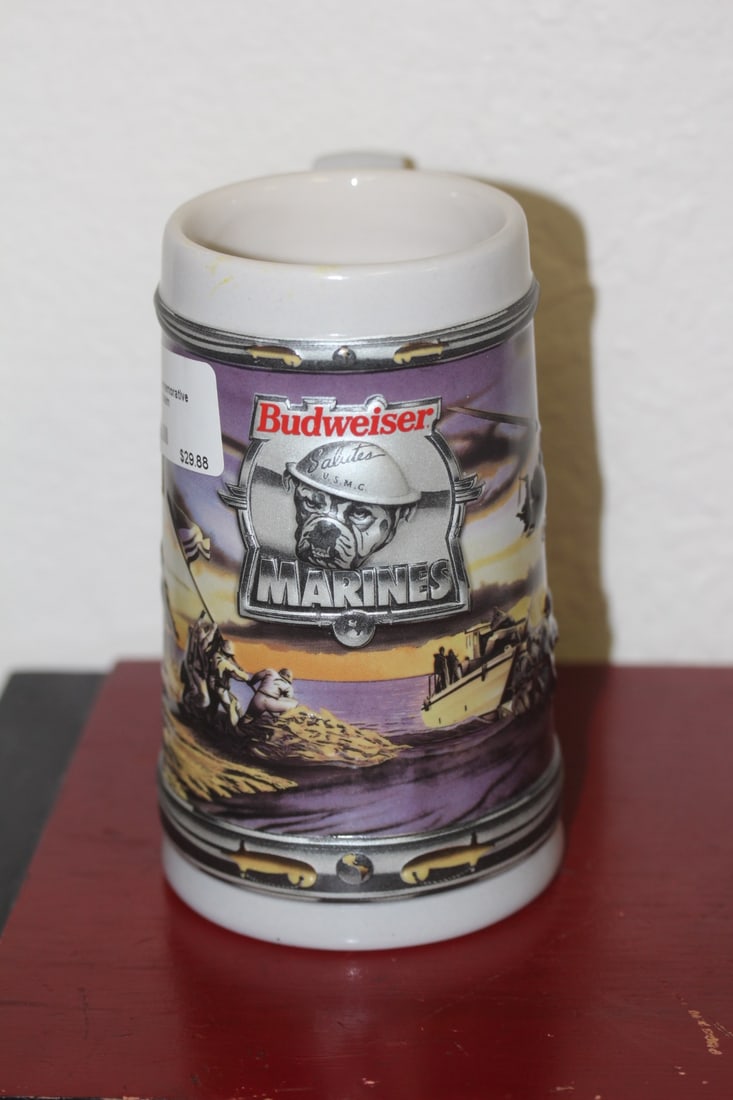 Budweiser Marine Stein or Mug: 6 1/4" tall