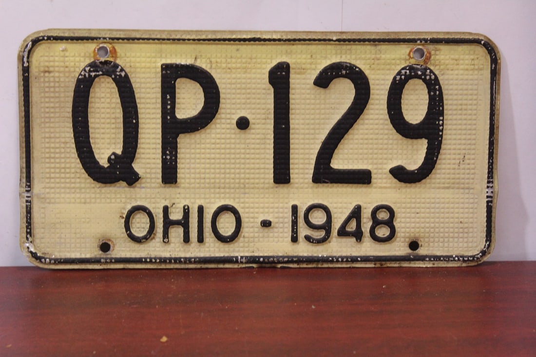 A 1948 Ohio License Plate: as shown