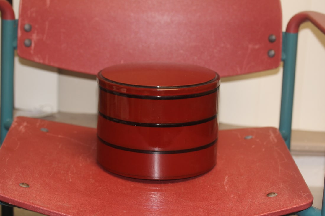 Japanese Lacquer Stacking Food Box: contemporary - 7 1/4" wide by 5 1/2" tall