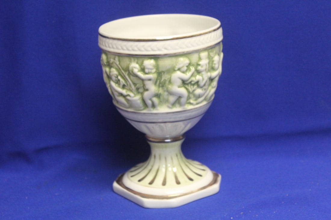 Capodimonte Stem Cup: 6 3/4" tall