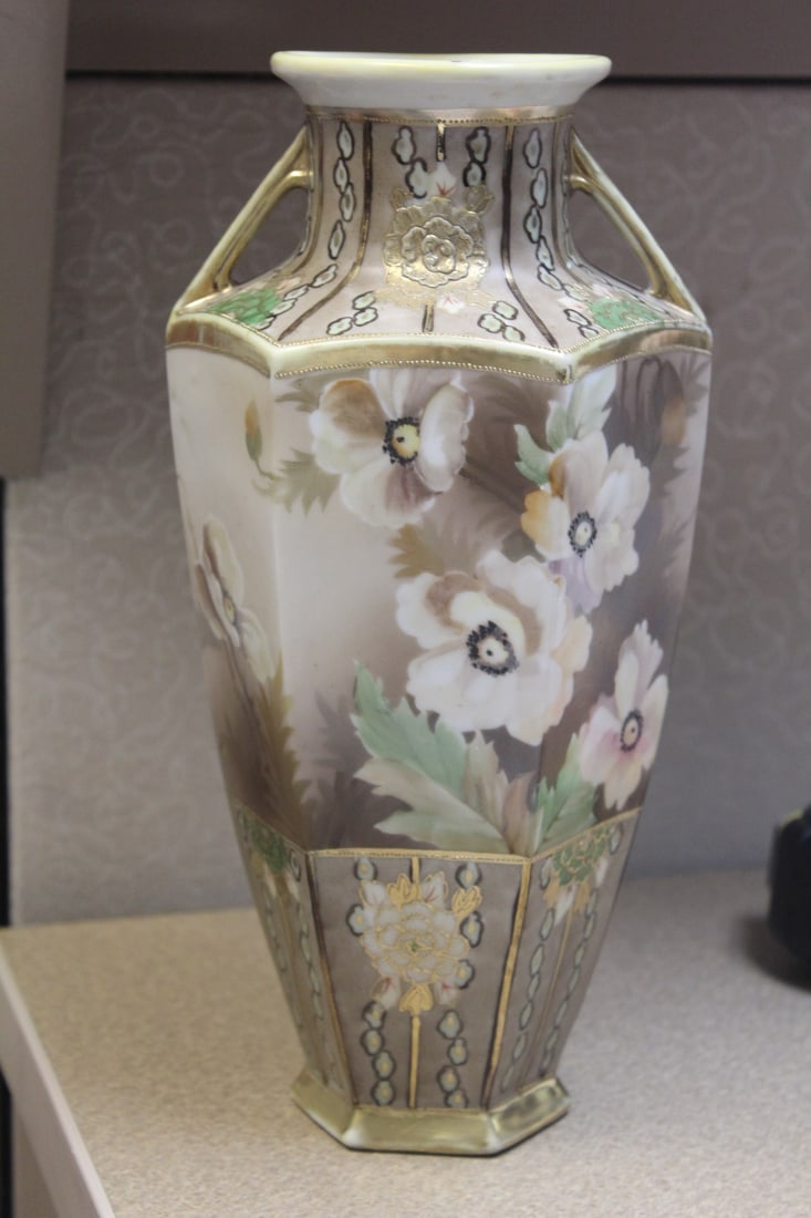 A Nippon Vase: 11" tall