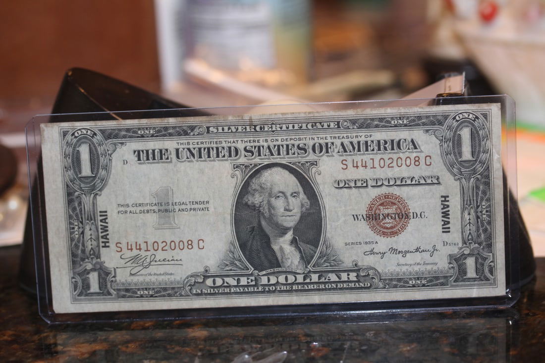 1935 Hawaii One Dollar Note: as shown