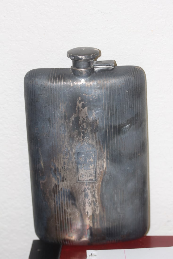 Silverplate Flask: 7 inches across