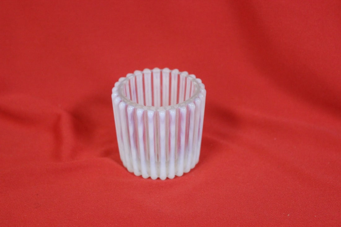An Iridesent? Glass Toothpick Holder: 2" tall