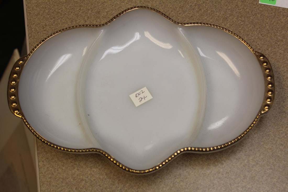 Fire King Oveware Divided Dish: 11 1/8" across