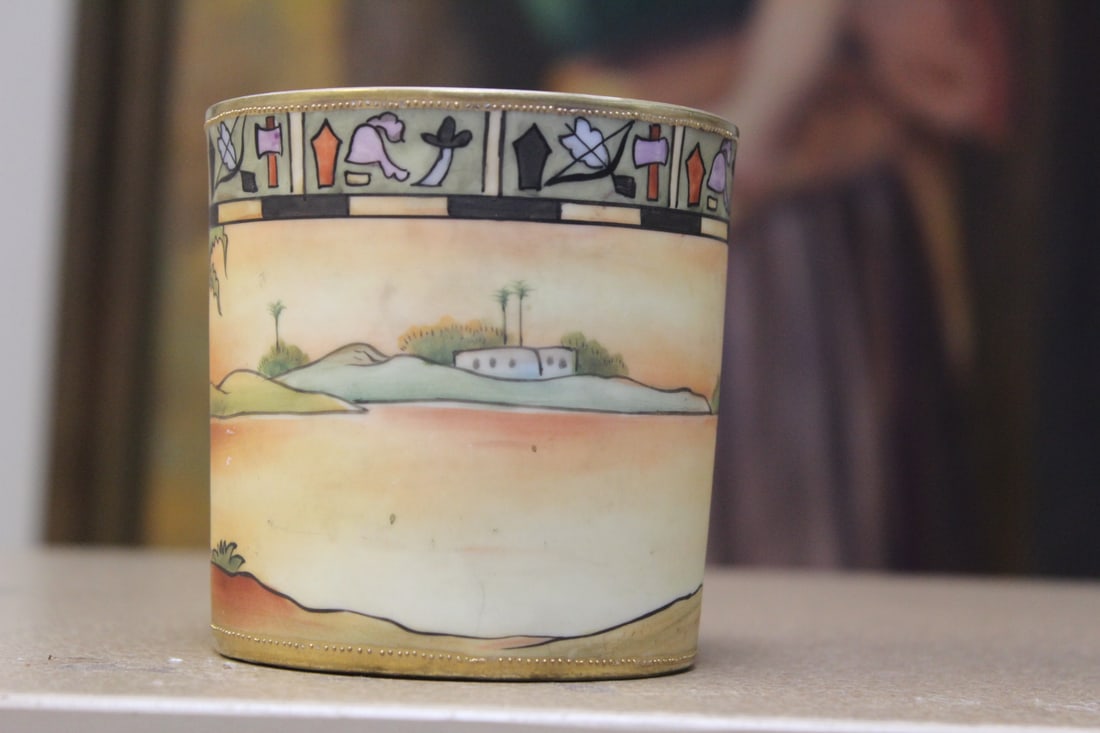 Nippon Scenic Cup: hand painted - 3 3/4" tall