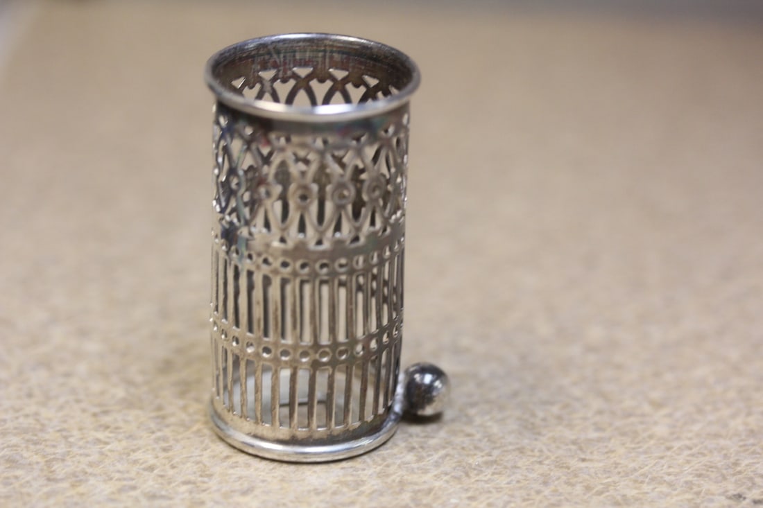 Sterling Holder? By Webster: reticulated possibly for cigar? - 2 inches tall